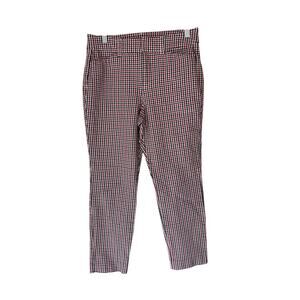 Old Navy Red Plaid Office Work‎ Business High-Rise Pixie Pants Size 2 Petite